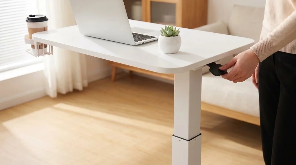 GTPLAYER small pneumatic standing desk with wheels mobile laptop table