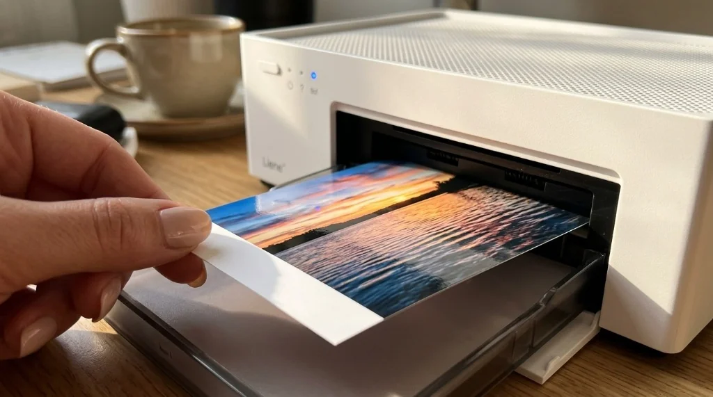 Liene M100 4x6 thermal dye sublimation instant photo printer with 100 sheets paper and 3 cartridges bundle