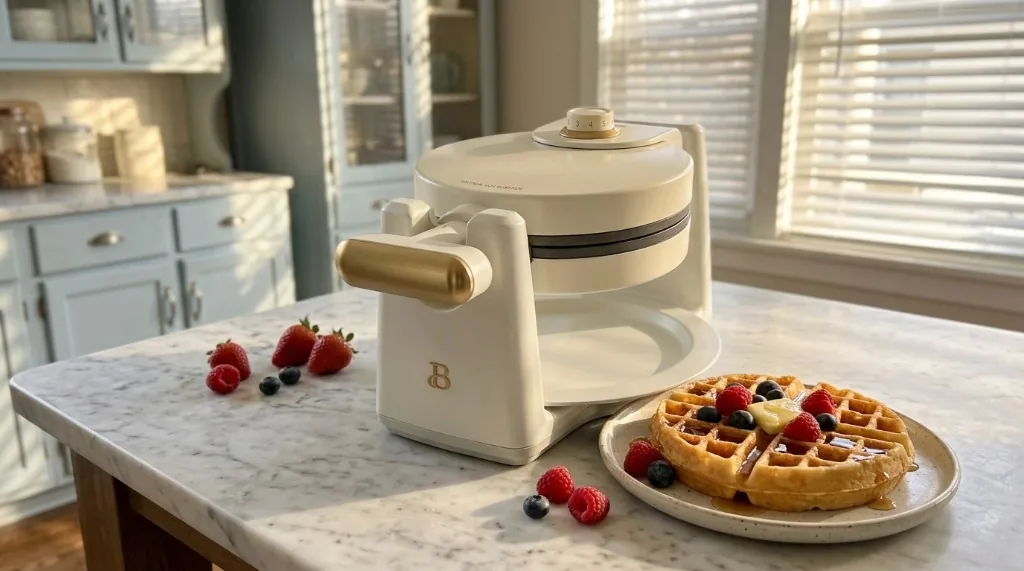 The Weekend Brunch Upgrade: 180-Degree Flip Belgian Waffle Maker & Aesthetic Baking Setup