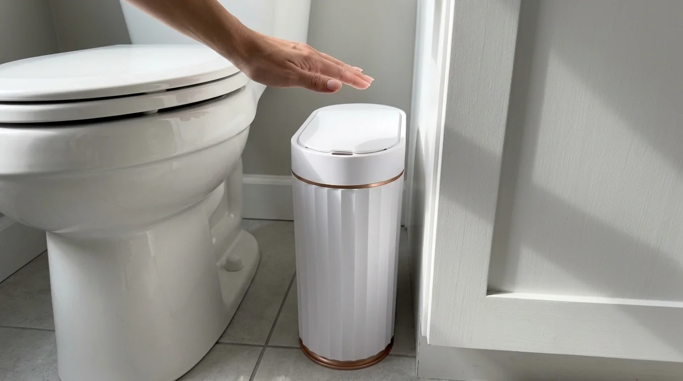 ELPHECO automatic motion sensor trash can 2 gallon slim waterproof for bathroom