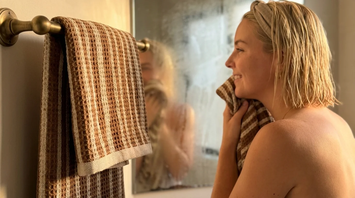 Jacquotha retro striped hand towels for bathroom natural cotton absorbent duo