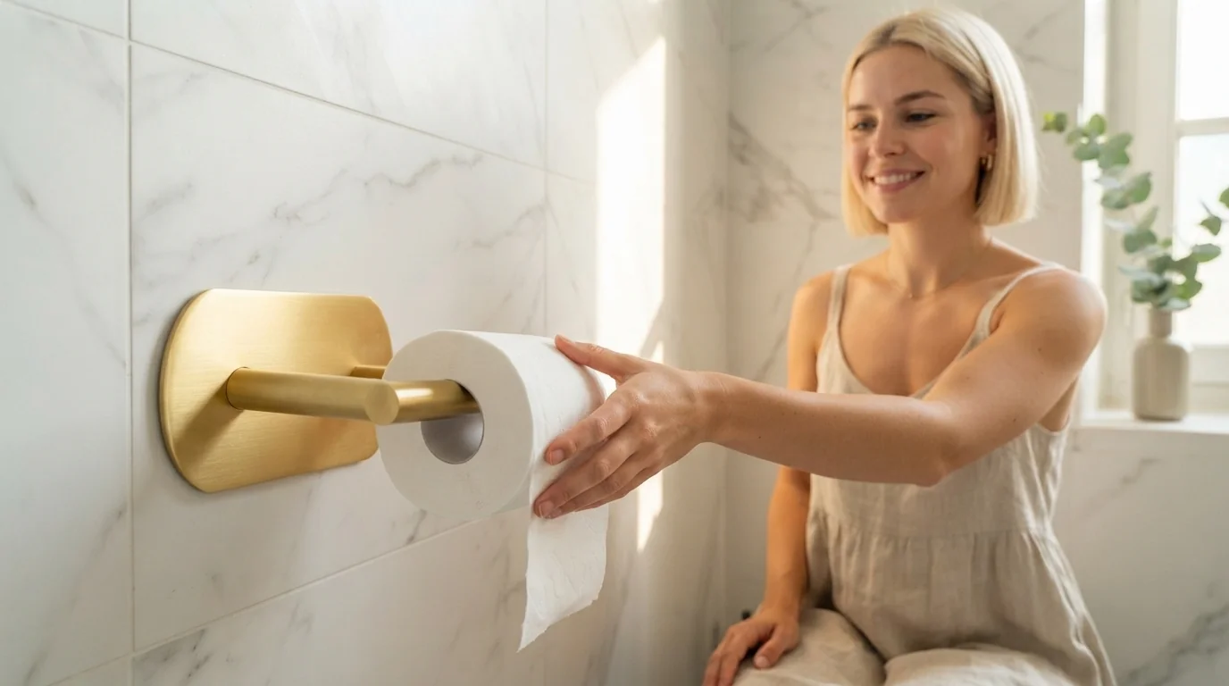 JOPOFI gold adhesive toilet paper holder wall mount rustproof stainless steel