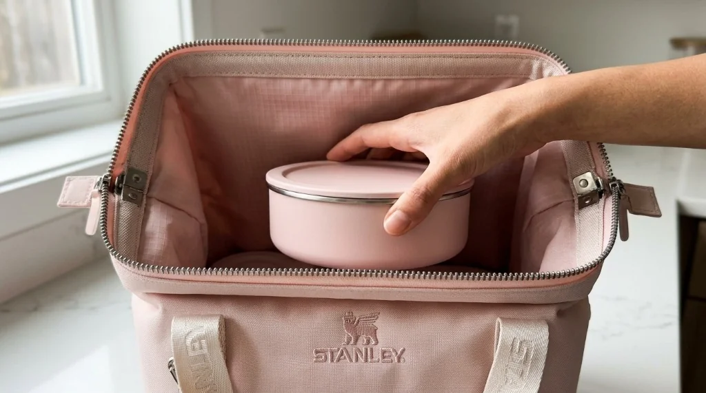 Stanley All Day Julienne Mini Cooler 7.4L with structured doctors bag hinge open top